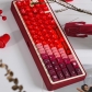 Red Flame Dragon Gradient 94+114 PBT Dye-subbed PC Crystal Semitransparent Backlit Cool Keycaps Set Screen Printing for Cherry MX Keyboard